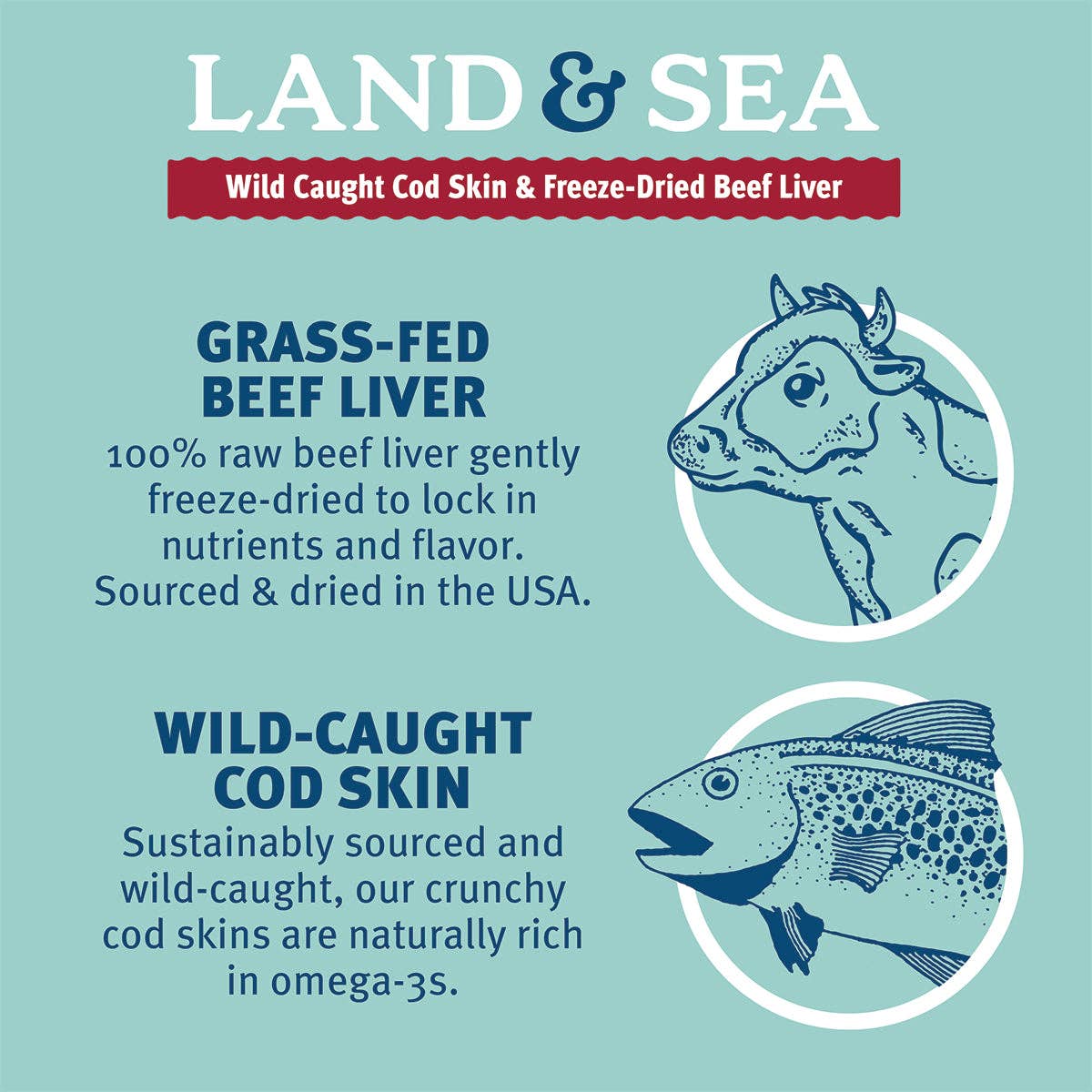 Icelandic+ Land & Sea Cod Skin & Freeze-Dried Beef Liver