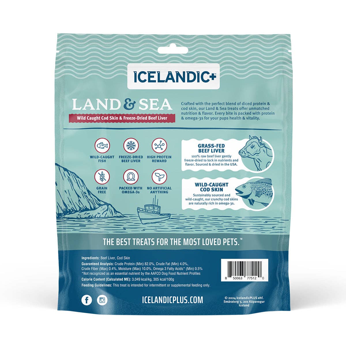 Icelandic+ Land & Sea Cod Skin & Freeze-Dried Beef Liver