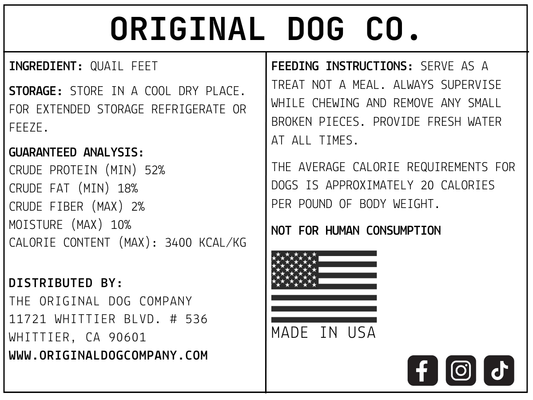 Freeze-Dried Quail Feet