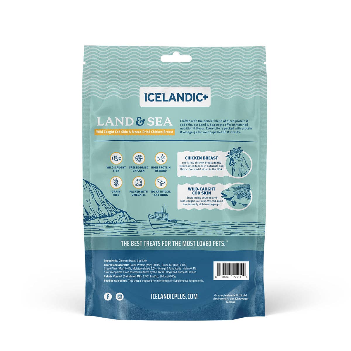 Icelandic+ Land & Sea Cod Skin Freeze-Dried Chicken