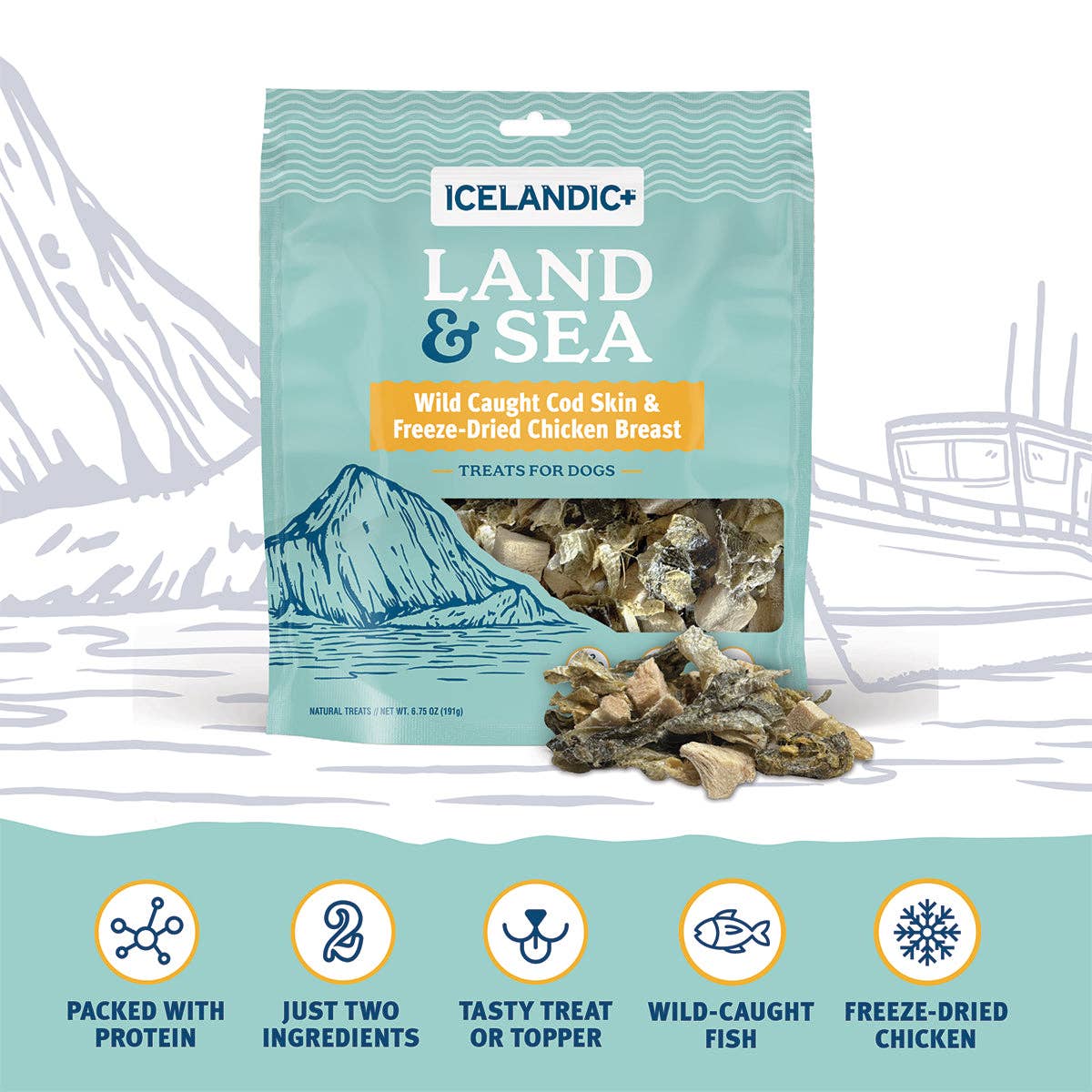 Icelandic+ Land & Sea Cod Skin Freeze-Dried Chicken