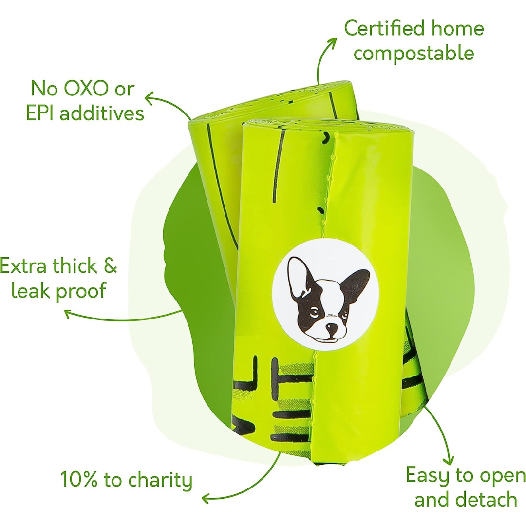 100% Certified Home Compostable Dog Poop Bags - 120 Bags