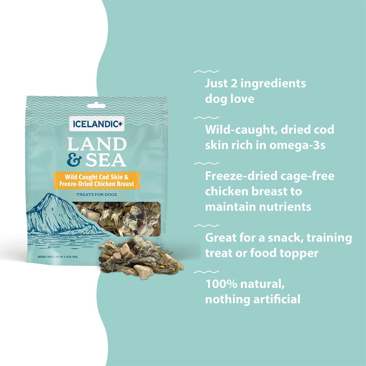 Icelandic+ Land & Sea Cod Skin Freeze-Dried Chicken