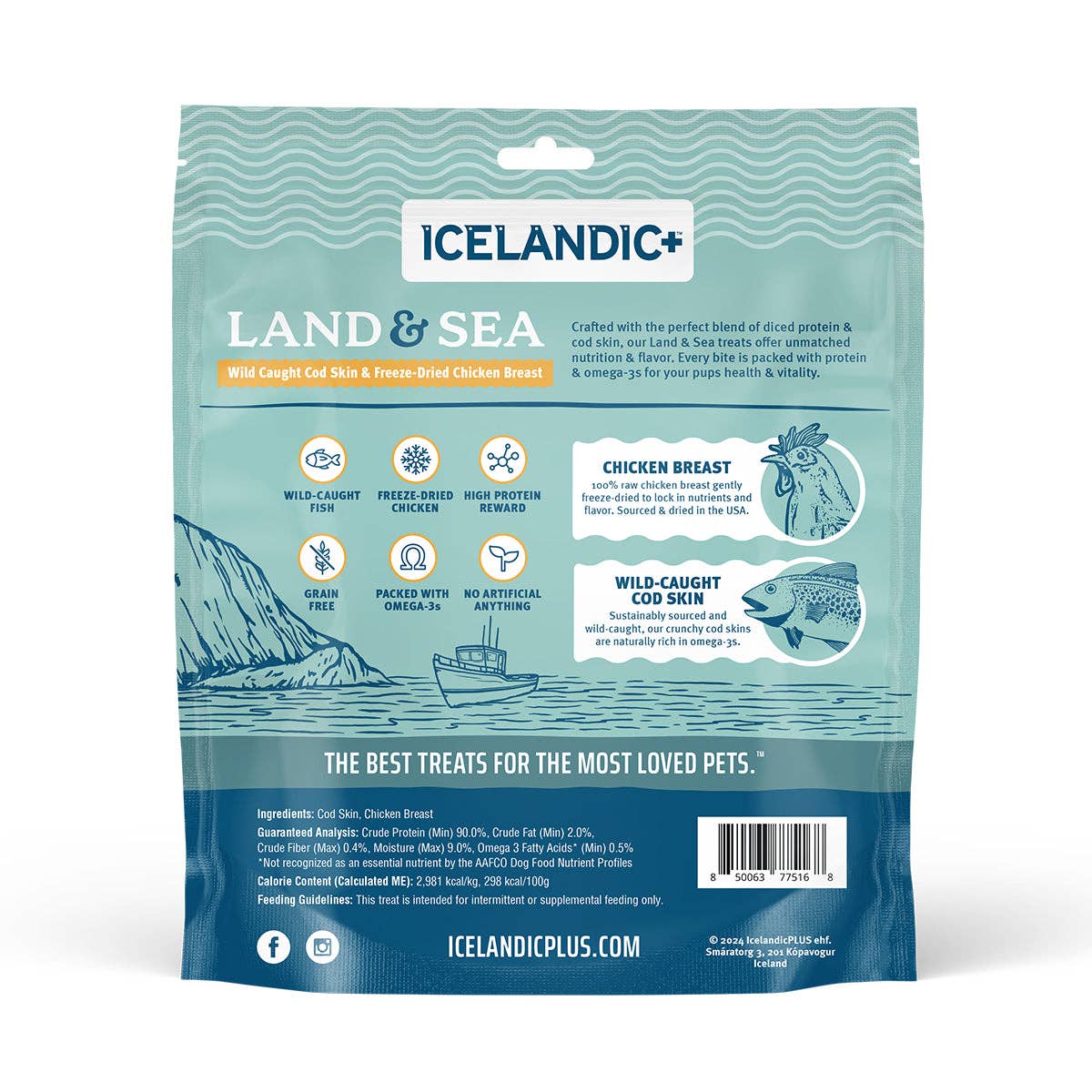 Icelandic+ Land & Sea Cod Skin Freeze-Dried Chicken