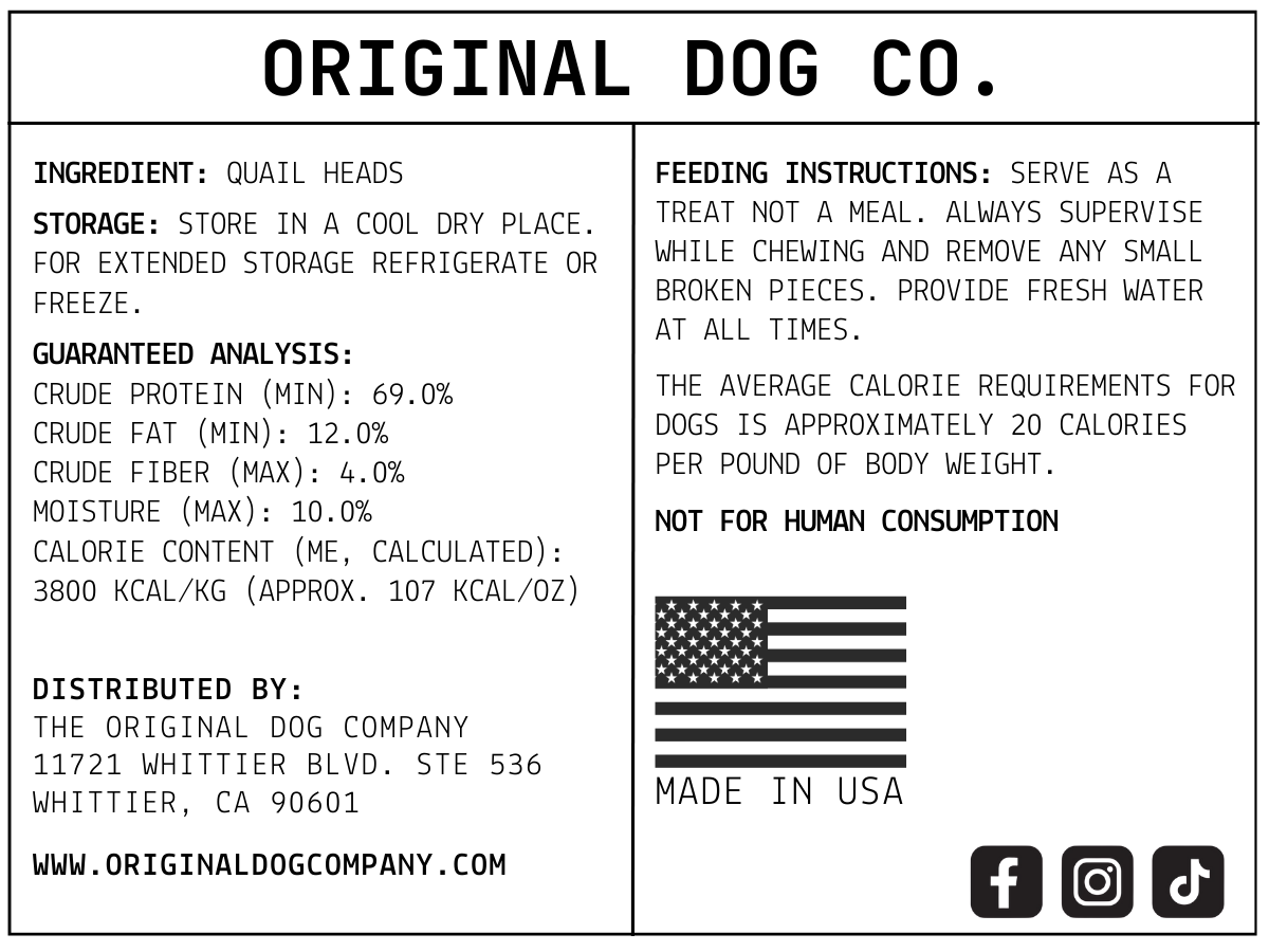 Freeze-Dried Quail Heads