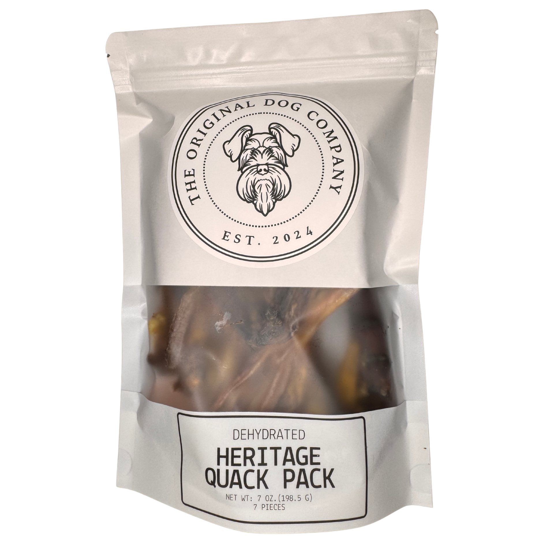 Dehydrated dog treat package from The Original Dog Company on a white background