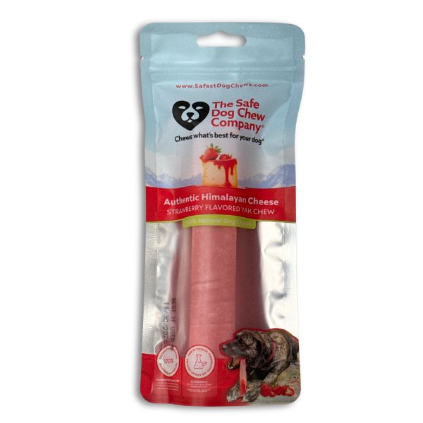 Strawberry yak chew large pack - a healthy dog chew rich in antioxidants.