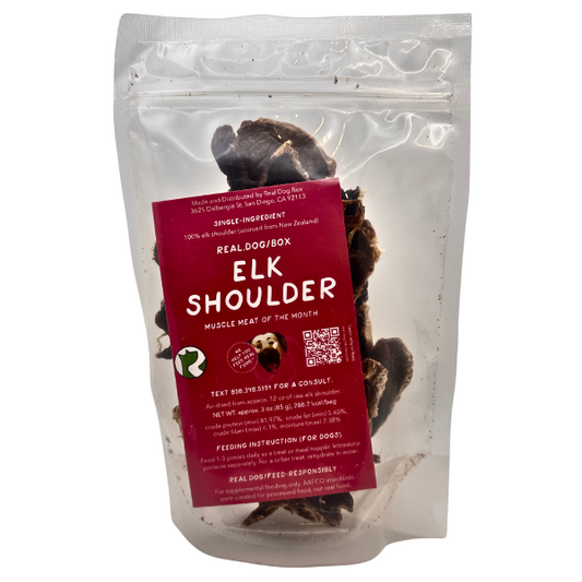 Elk shoulder dog chew - high-protein, natural chew for dogs.