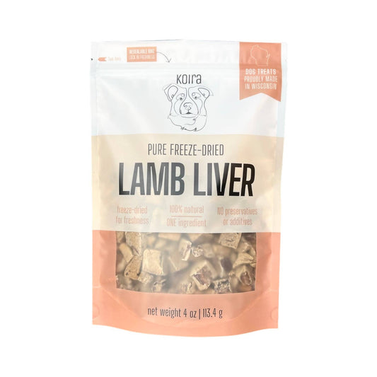 Freeze-dried lamb liver dog treat - protein-packed, all-natural and healthy for your dog.