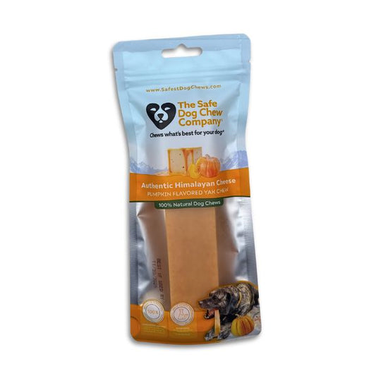 Pumpkin yak chew - all-natural, high in protein, and great for dental health.